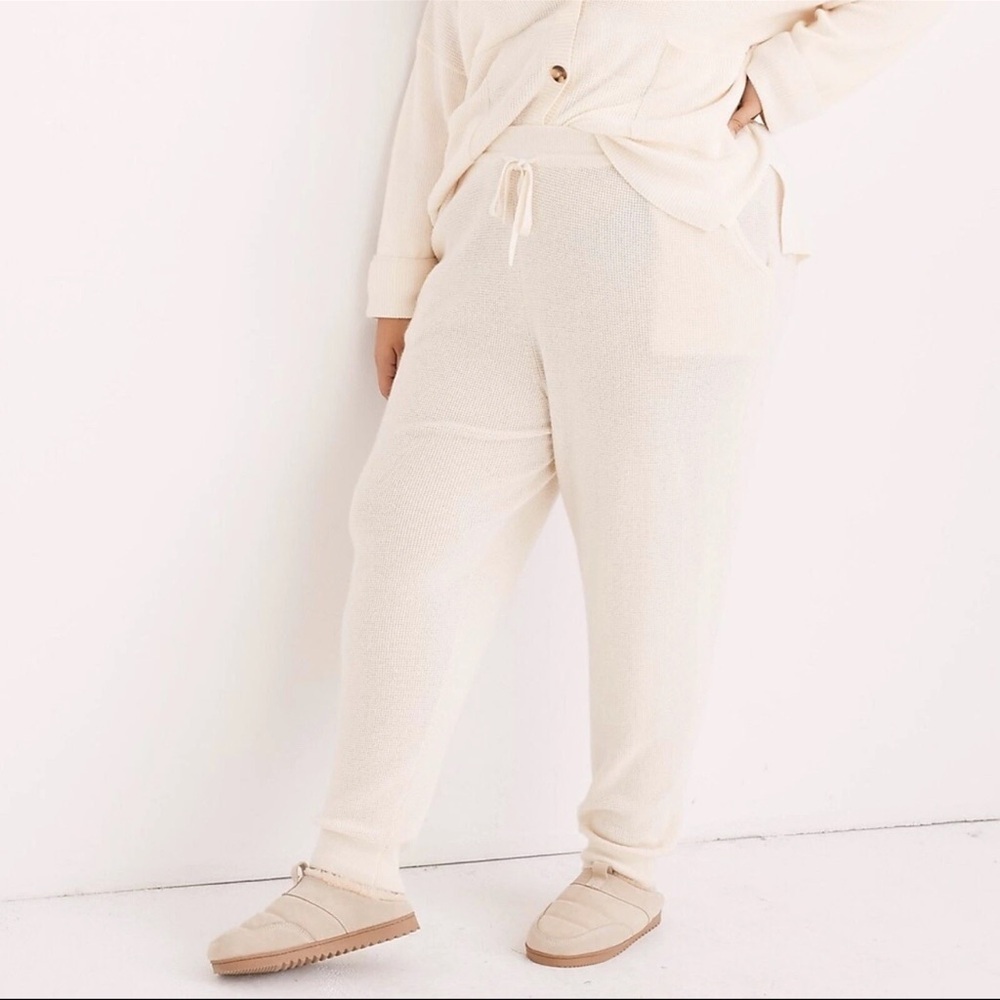 Madewell Plus Asherton Waffle Sweater Jogger Pants SZ 3X Wool Alpaca Cozy